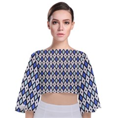 Blue Jess Tie Back Butterfly Sleeve Chiffon Top by jumpercat