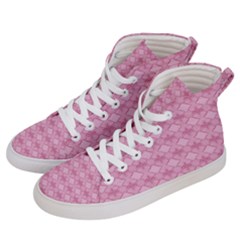 Pattern Pink Grid Pattern Women s Hi-top Skate Sneakers