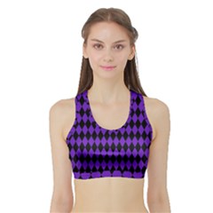 Jester Purple Sports Bra With Border by jumpercat