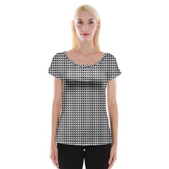 Triangulate Black And White Cap Sleeve Tops by jumpercat