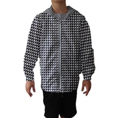 Triangulate Black And White Hooded Wind Breaker (kids) by jumpercat