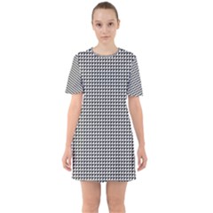 Triangulate Black And White Sixties Short Sleeve Mini Dress by jumpercat