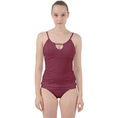 Red Triangulate Cut Out Top Tankini Set by jumpercat