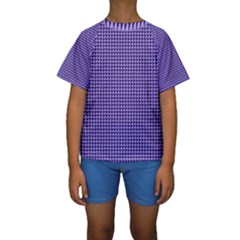 Purple Triangulate Kids  Short Sleeve Swimwear