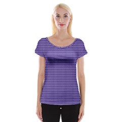 Purple Triangulate Cap Sleeve Tops by jumpercat