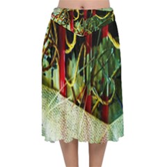 Hidden Strings Of Purity 13 Velvet Flared Midi Skirt