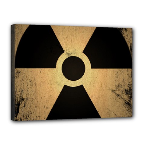 Radioactive Warning Signs Hazard Canvas 16  X 12  by Sapixe