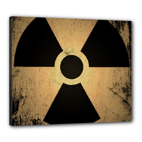 Radioactive Warning Signs Hazard Canvas 24  X 20  by Sapixe