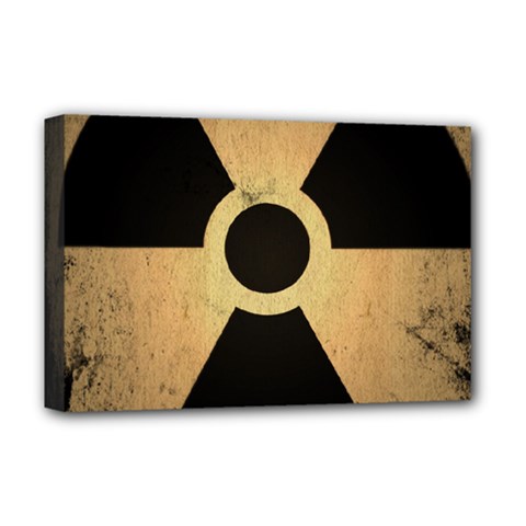 Radioactive Warning Signs Hazard Deluxe Canvas 18  X 12   by Sapixe
