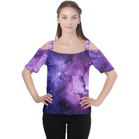 Purple Space Cutout Shoulder Tee by Sapixe