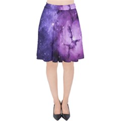 Purple Space Velvet High Waist Skirt