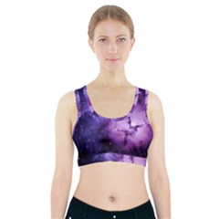 Purple Space Sports Bra With Pocket