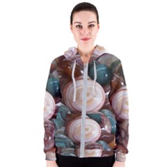 Rain Flower Stones Is A Special Type Of Stone Found In Nanjing, China Unique Yuhua Pebbles Consistin Women s Zipper Hoodie