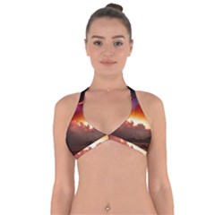 Red Fantasy Halter Neck Bikini Top