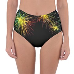 Rainbow Fireworks Celebration Colorful Abstract Reversible High-waist Bikini Bottoms