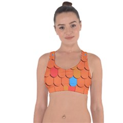 Roof Brick Colorful Red Roofing Cross String Back Sports Bra