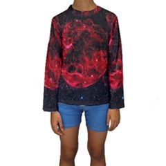 Red Nebulae Stella Kids  Long Sleeve Swimwear