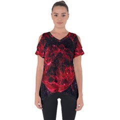 Red Nebulae Stella Cut Out Side Drop Tee