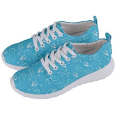 Santa Christmas Collage Blue Background Men s Lightweight Sports Shoes by Sapixe