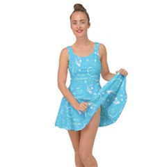 Santa Christmas Collage Blue Background Inside Out Dress