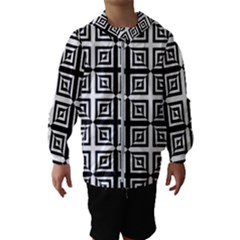 Seamless Pattern Background Black And White Hooded Wind Breaker (kids) by Sapixe