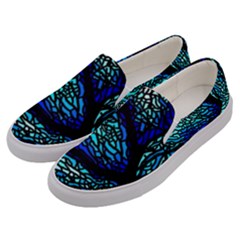 Sea Fans Diving Coral Stained Glass Men s Canvas Slip Ons