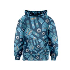 Seamless Pattern Robot Kids  Pullover Hoodie by Sapixe