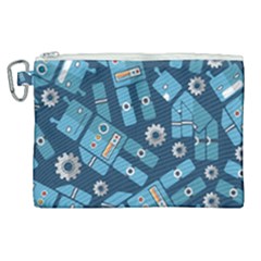 Seamless Pattern Robot Canvas Cosmetic Bag (xl)