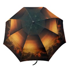 Saturn Rings Fantasy Art Digital Folding Umbrellas by Sapixe