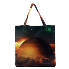 Saturn Rings Fantasy Art Digital Grocery Tote Bag