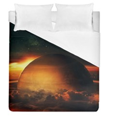 Saturn Rings Fantasy Art Digital Duvet Cover (queen Size) by Sapixe