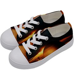 Saturn Rings Fantasy Art Digital Kids  Low Top Canvas Sneakers by Sapixe