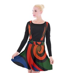 Simple Batik Patterns Suspender Skater Skirt