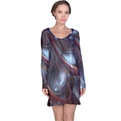 Shells Around Tubes Abstract Long Sleeve Nightdress by Sapixe