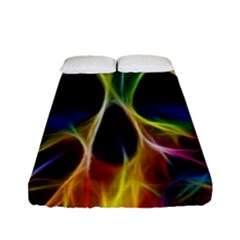 Skulls Multicolor Fractalius Colors Colorful Fitted Sheet (full/ Double Size) by Sapixe