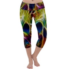 Skulls Multicolor Fractalius Colors Colorful Capri Yoga Leggings