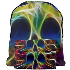 Skulls Multicolor Fractalius Colors Colorful Giant Full Print Backpack by Sapixe