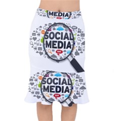 Social Media Computer Internet Typography Text Poster Mermaid Skirt