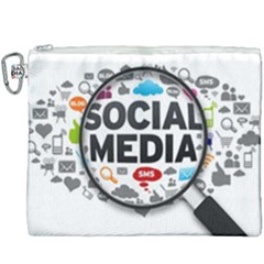 Social Media Computer Internet Typography Text Poster Canvas Cosmetic Bag (xxxl) by Sapixe