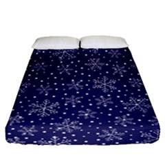 Snowflakes Pattern Fitted Sheet (queen Size) by Sapixe