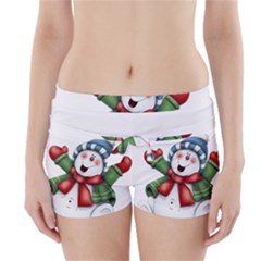 Snowman With Scarf Boyleg Bikini Wrap Bottoms