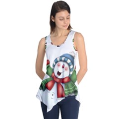 Snowman With Scarf Sleeveless Tunic by Sapixe
