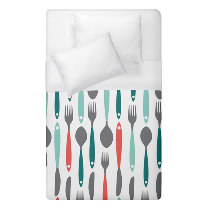 Spoon Fork Knife Pattern Duvet Cover (Single Size)