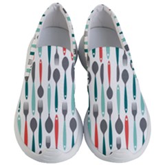 Spoon Fork Knife Pattern Women s Lightweight Slip Ons