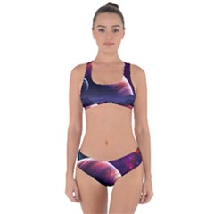 Space Art Nebula Criss Cross Bikini Set