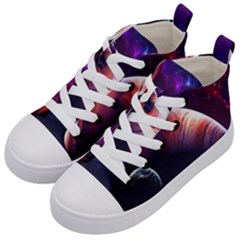Space Art Nebula Kid s Mid-top Canvas Sneakers