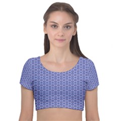 Delicate Tiles Velvet Short Sleeve Crop Top  by jumpercat