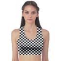 Checker Black and White Sports Bra View1