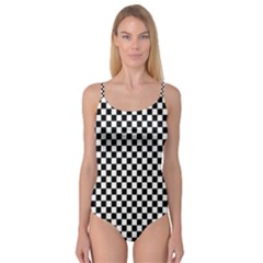 Checker Black and White Camisole Leotard 