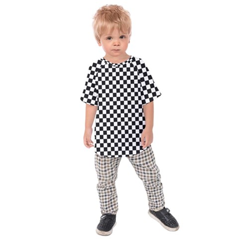 Checker Black And White Kids Raglan Tee by jumpercat